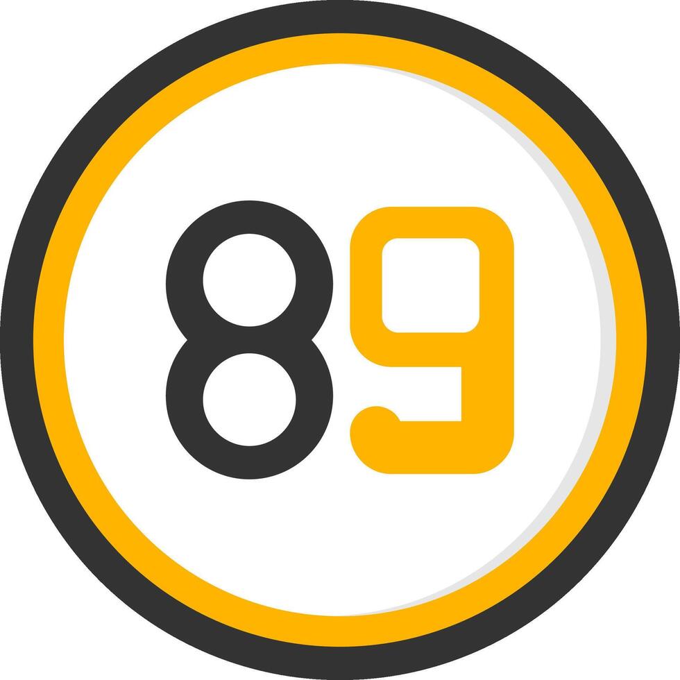 Eighty nine Glyph Two Color Circle Icon vector