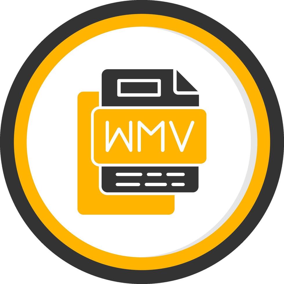 Wmv File Glyph Two Color Circle Icon vector