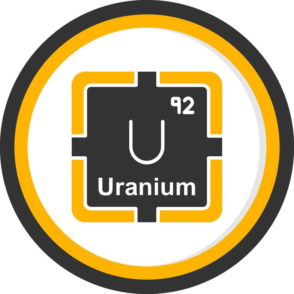 Uranium Glyph Two Color Circle Icon vector