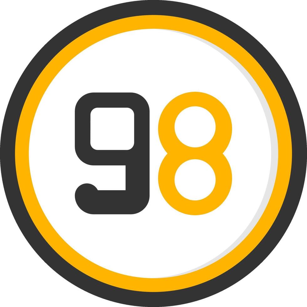 Ninety eight Glyph Two Color Circle Icon vector