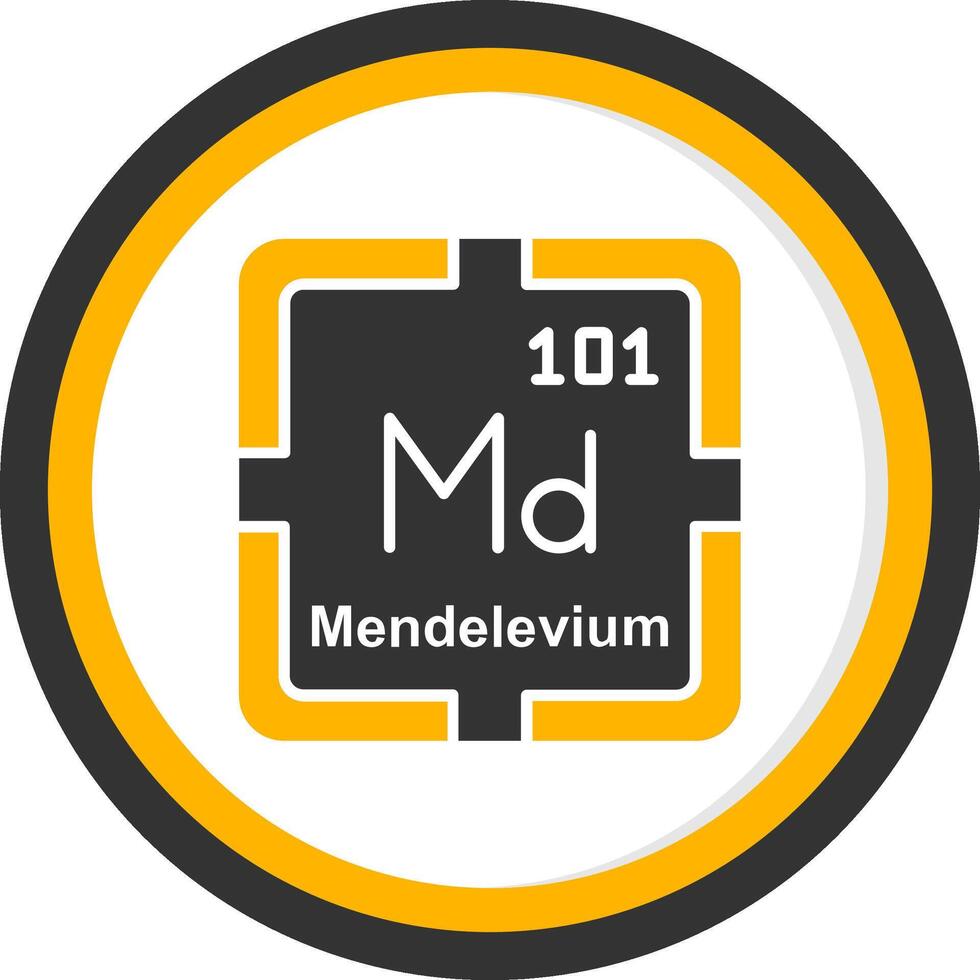 Mendelevium Glyph Two Color Circle Icon vector