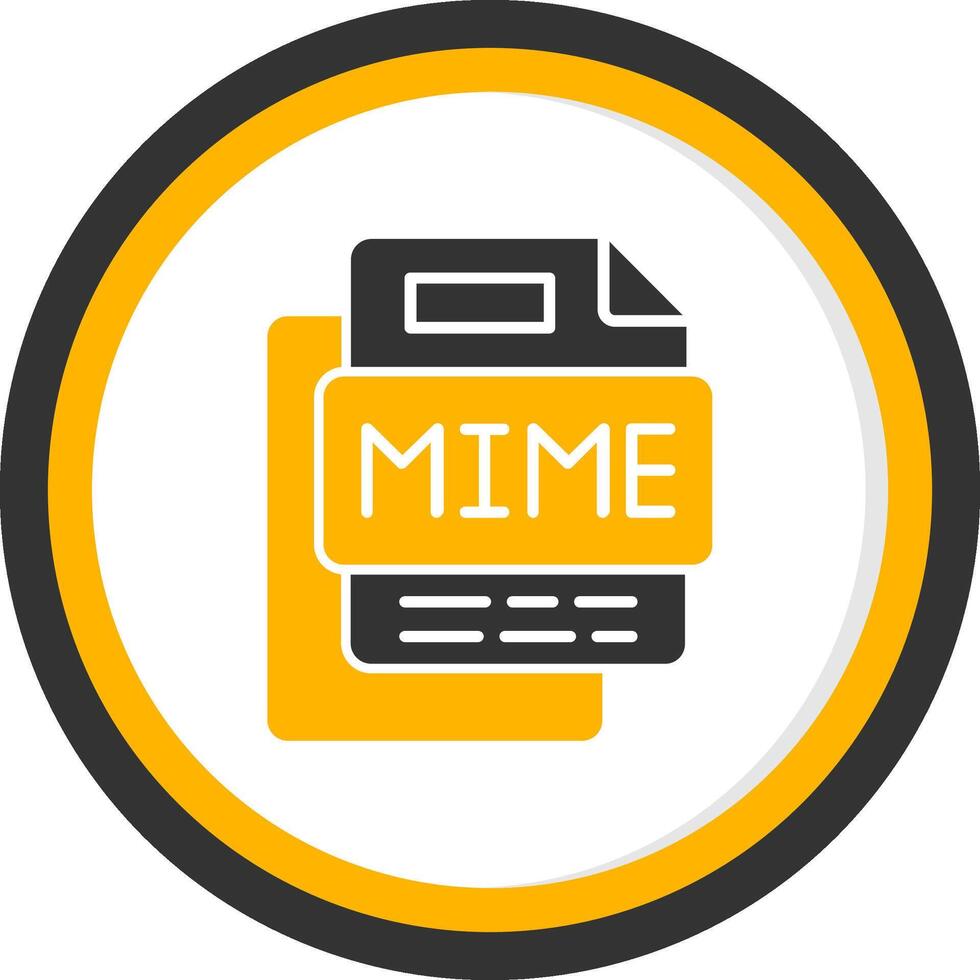 Mime File Glyph Two Color Circle Icon vector