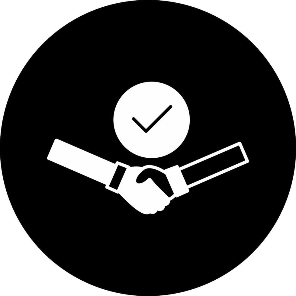 Handshake Deal Done Circle Inverted Icon vector