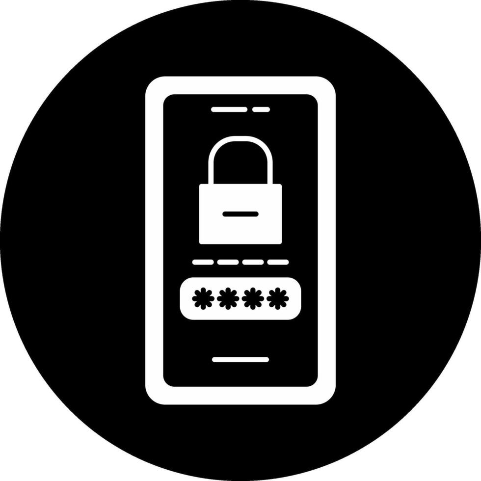 Password Lock Circle Inverted Icon vector