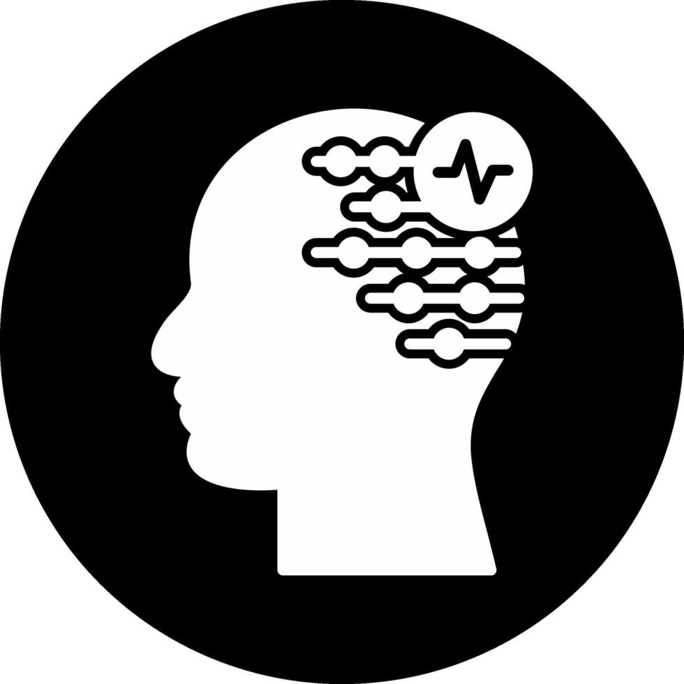 Electroencephalogram Circle Inverted Icon vector