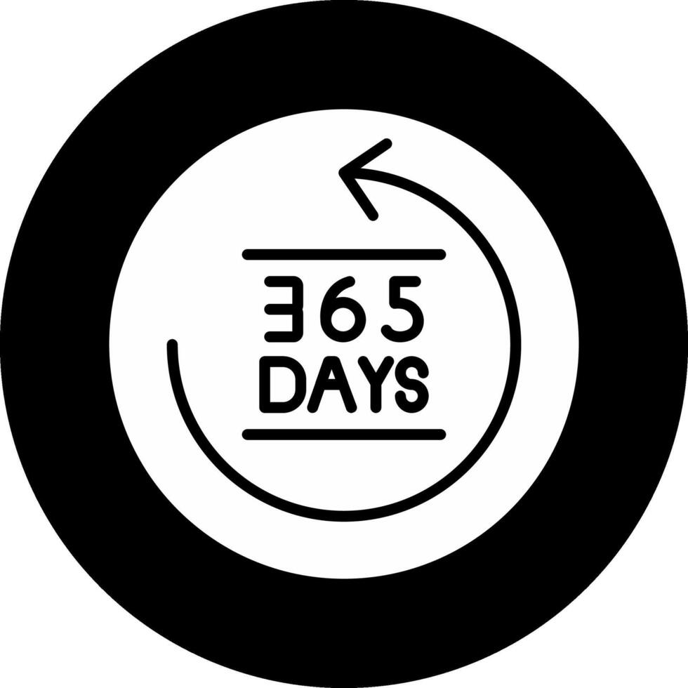 365 Days Circle Inverted Icon vector