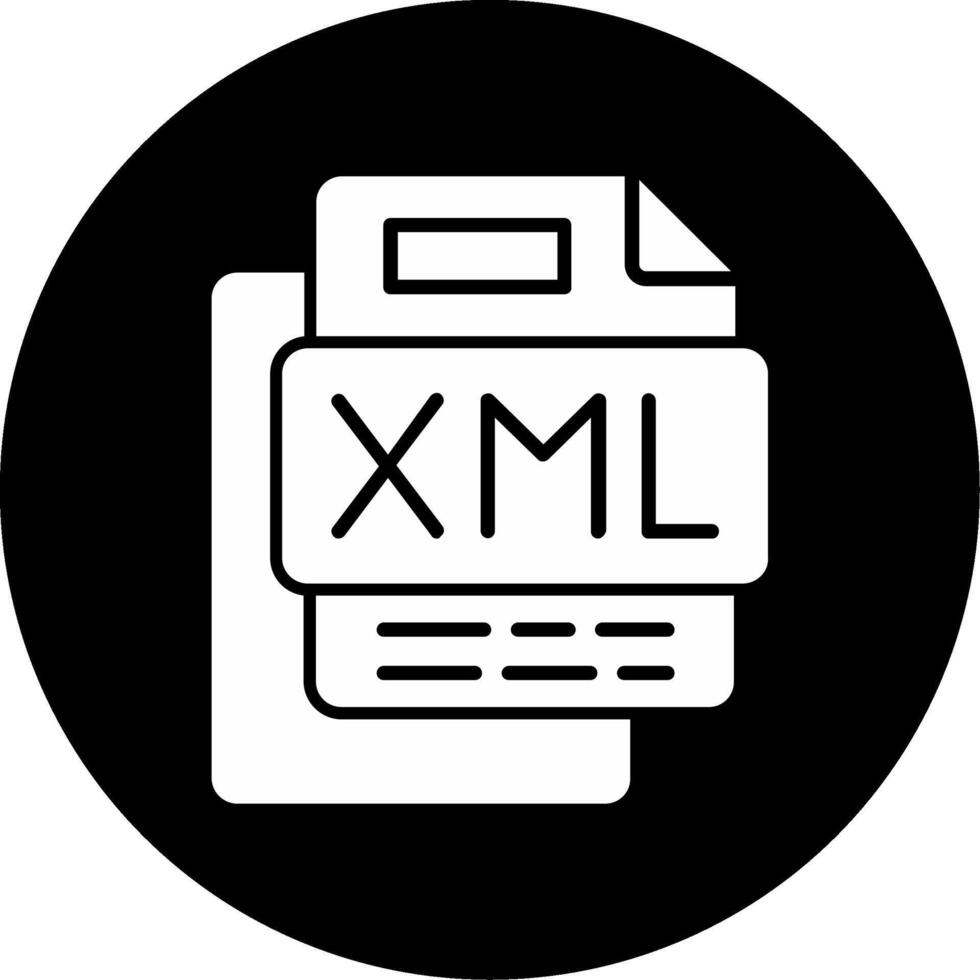 XML File Circle Inverted Icon vector