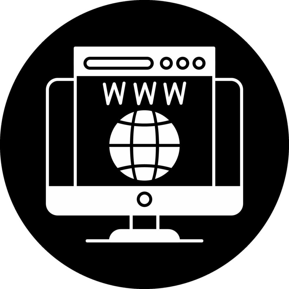 World Wide Web Circle Inverted Icon vector