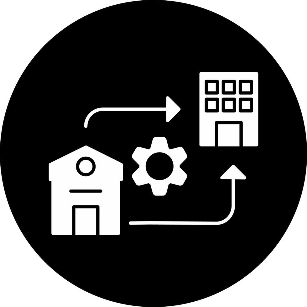 Hybrid Work Circle Inverted Icon vector