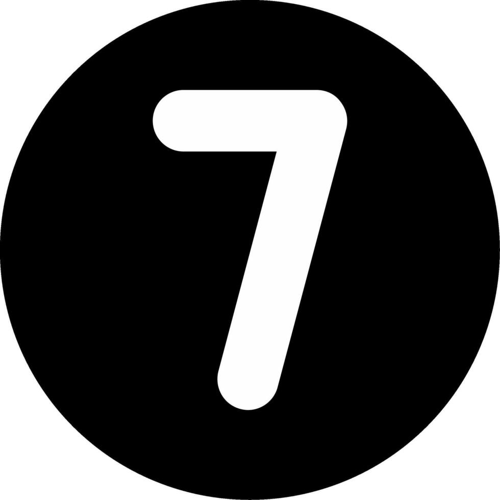 Seven Circle Inverted Icon vector