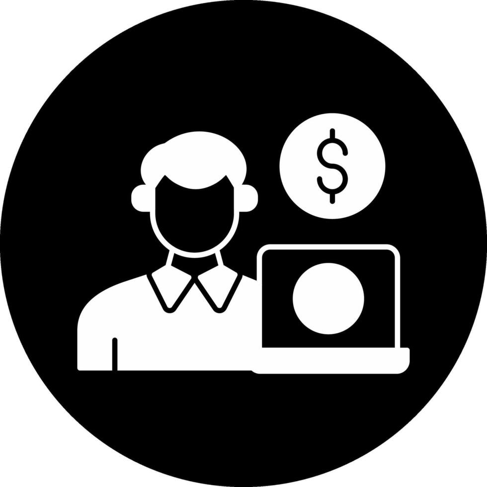 Freelancer Circle Inverted Icon vector