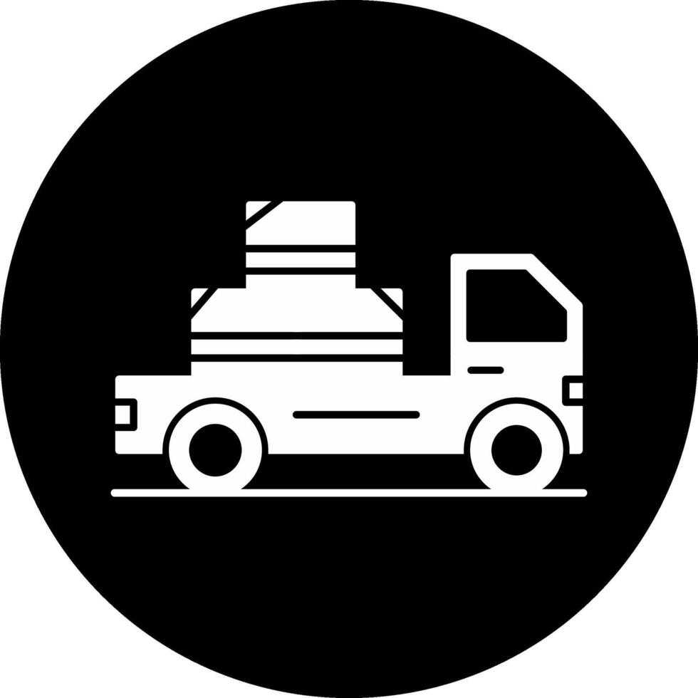 Delivery Truck Circle Inverted Icon vector