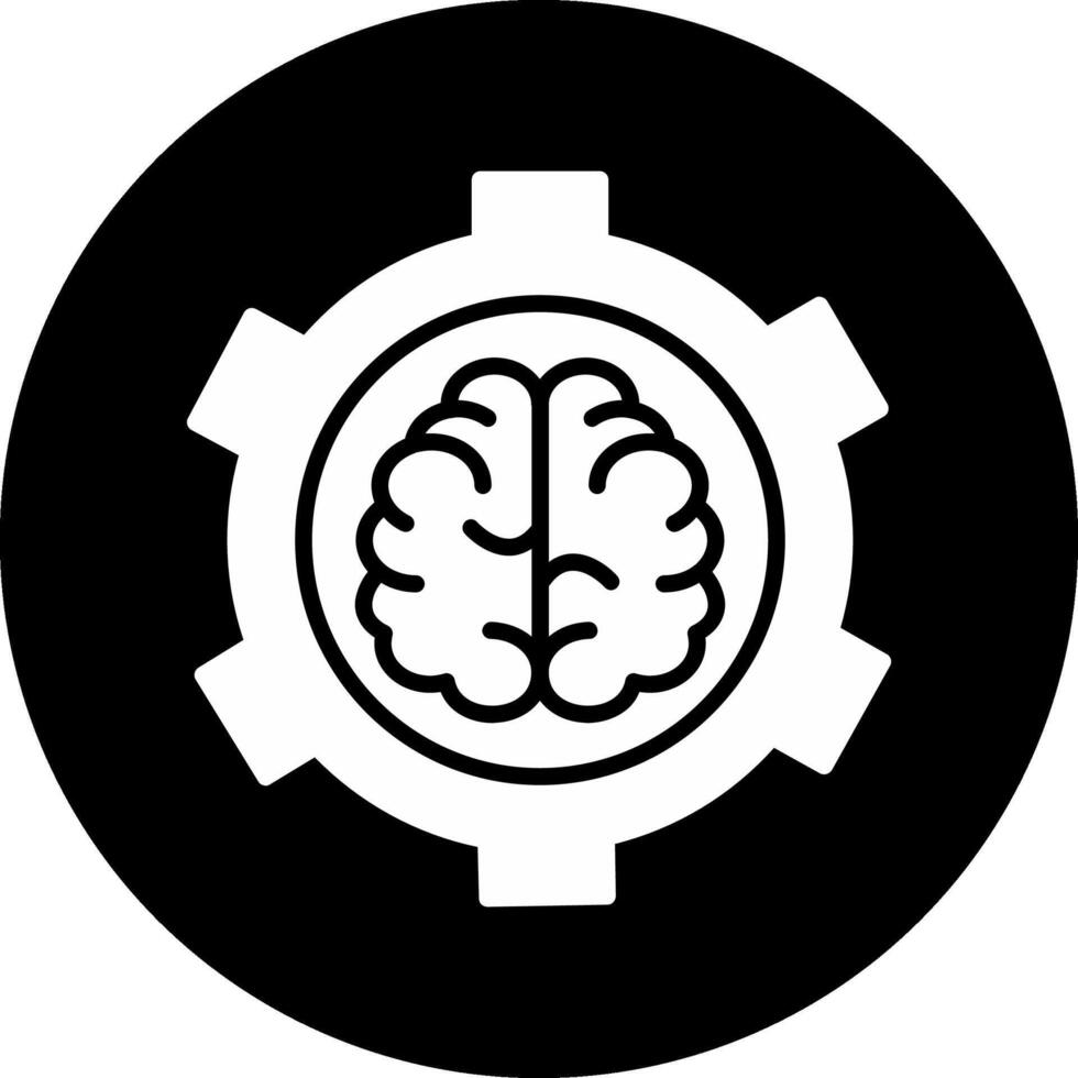 Brain Functions Circle Inverted Icon vector