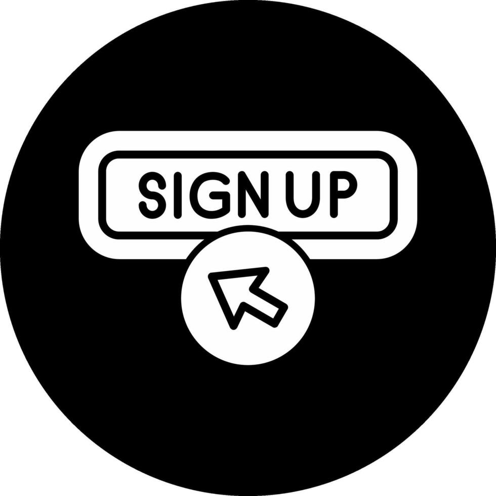 Sign Up Circle Inverted Icon vector