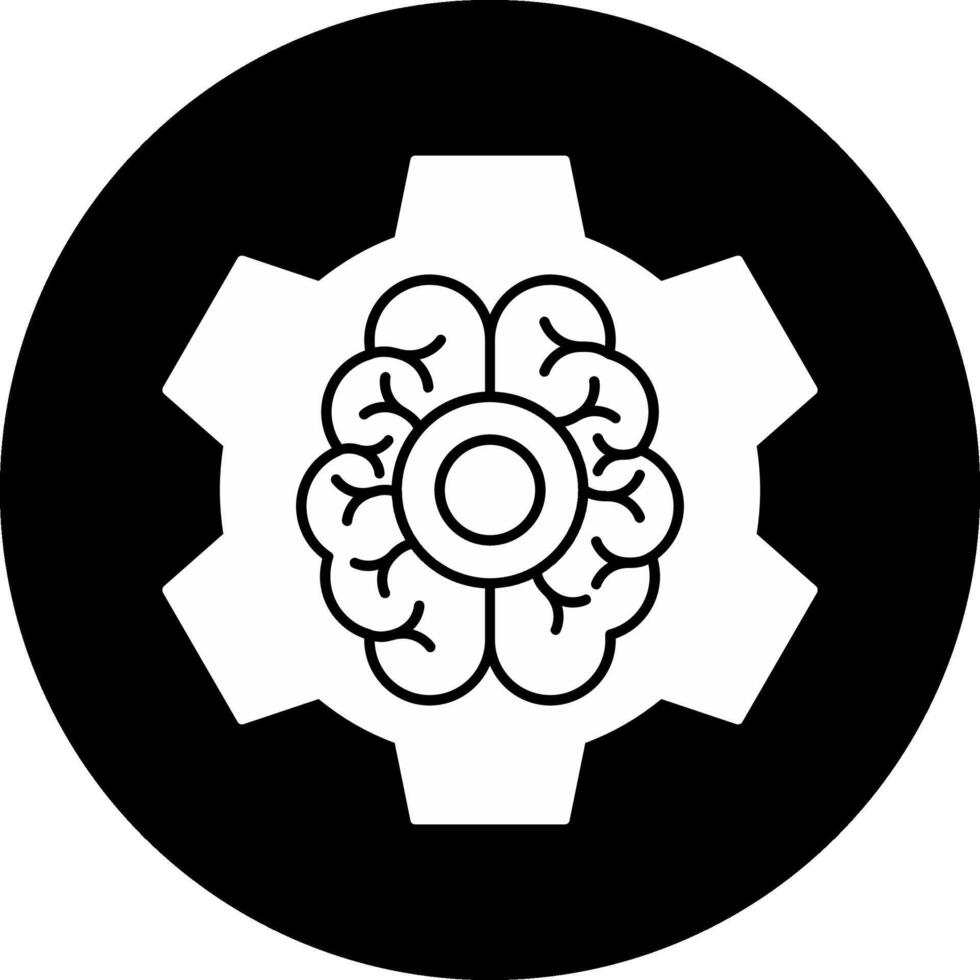 Brain Functions Circle Inverted Icon vector