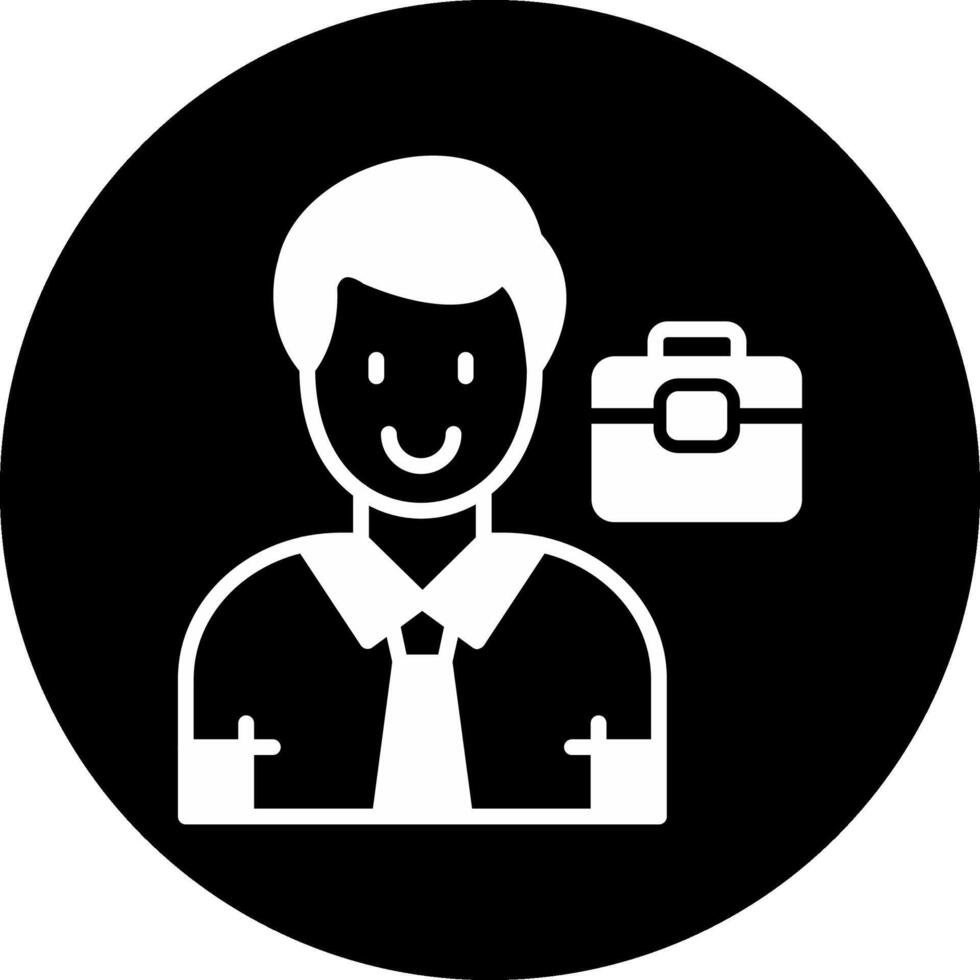 Businessman Circle Inverted Icon vector