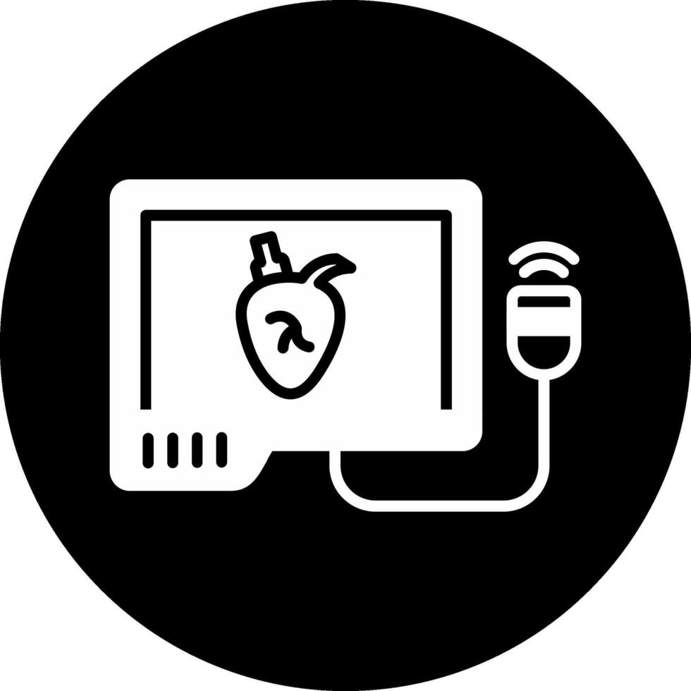 Echocardiogram Circle Inverted Icon vector