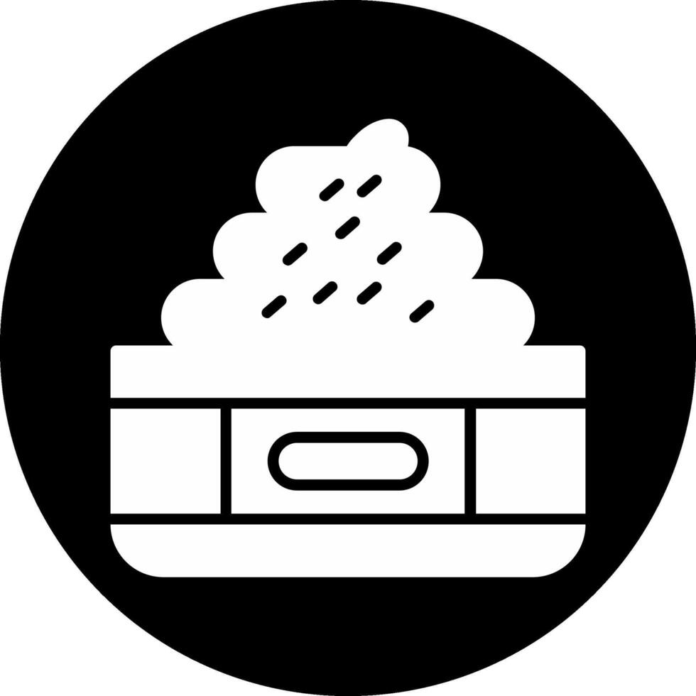 Cream Circle Inverted Icon vector