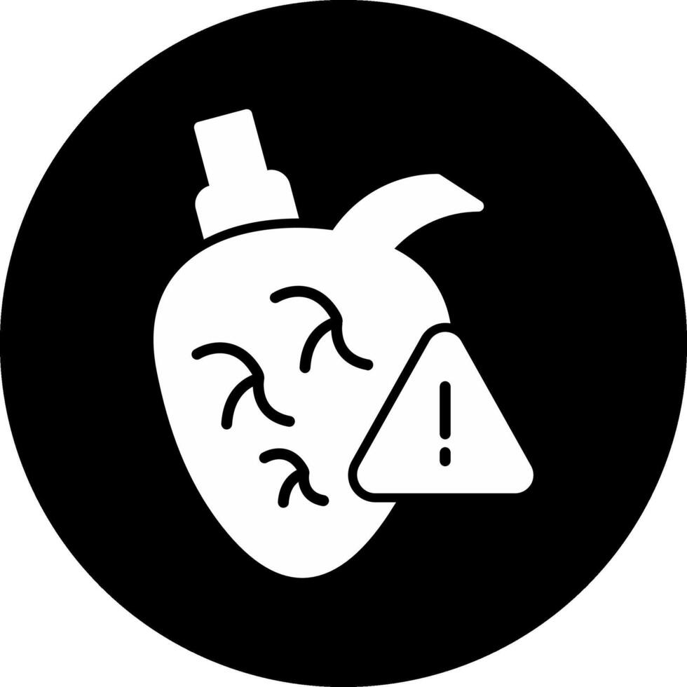 Heart Attack Circle Inverted Icon vector