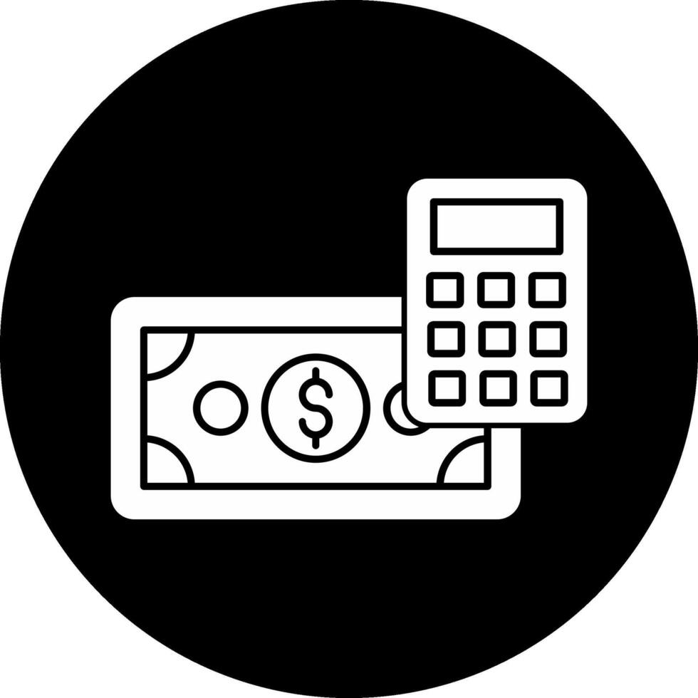 Money Calculation Circle Inverted Icon vector