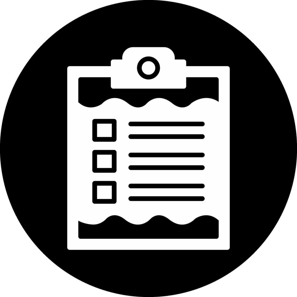 Clipboard Circle Inverted Icon vector