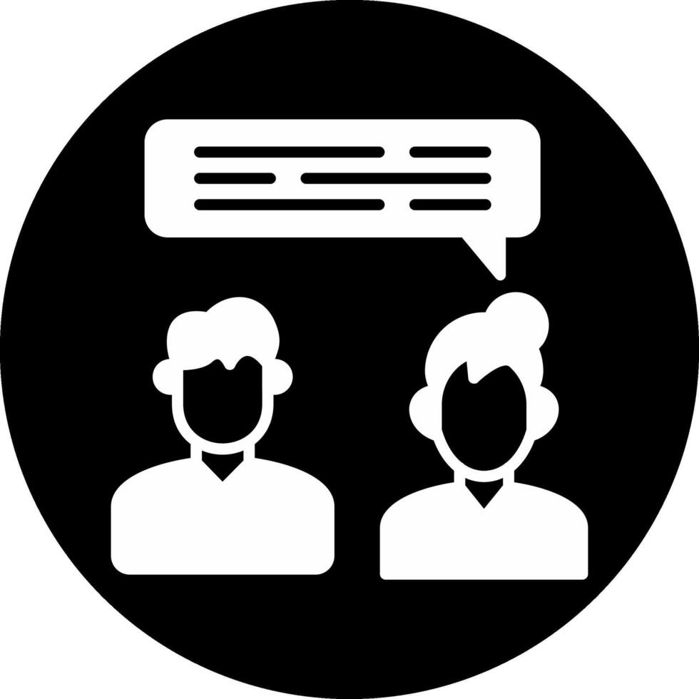 In Person Meeting Circle Inverted Icon vector