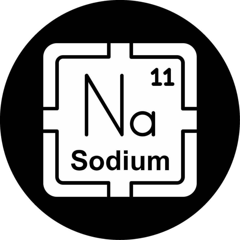 Sodium Circle Inverted Icon vector
