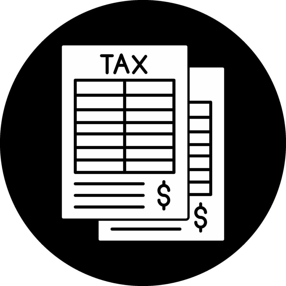 Tax Form Circle Inverted Icon vector