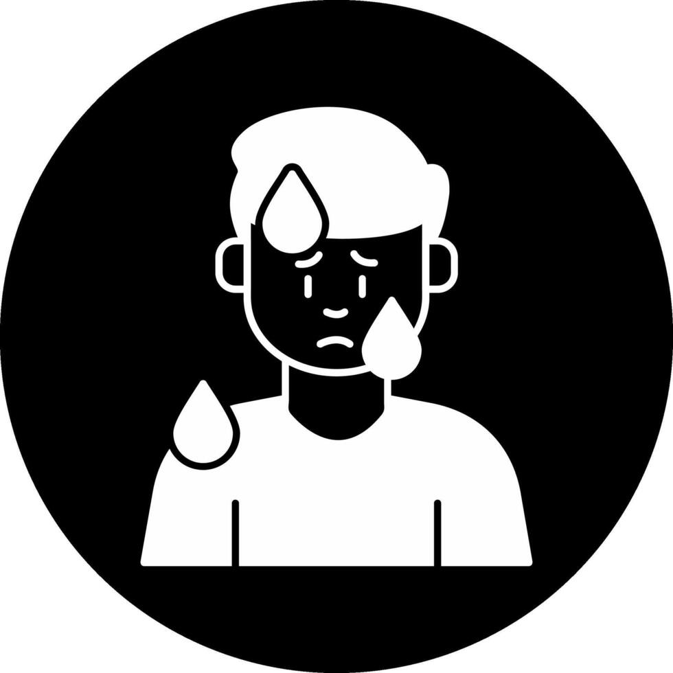 Male Sweating Circle Inverted Icon vector