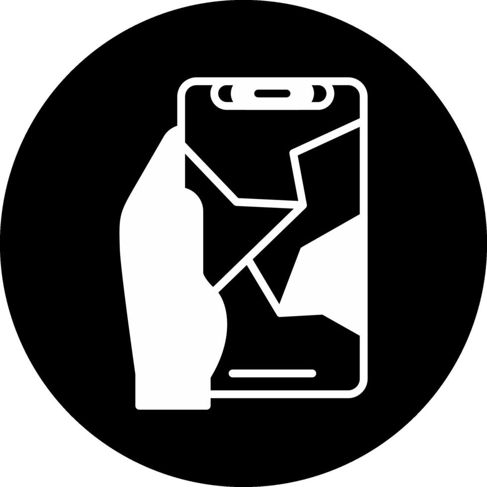 Creacked Circle Inverted Icon vector