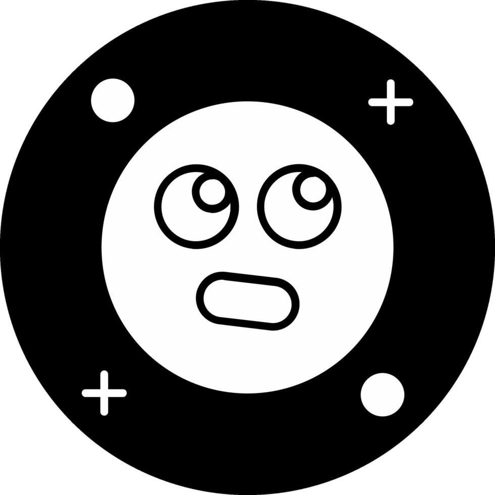Rolling eyes Circle Inverted Icon vector