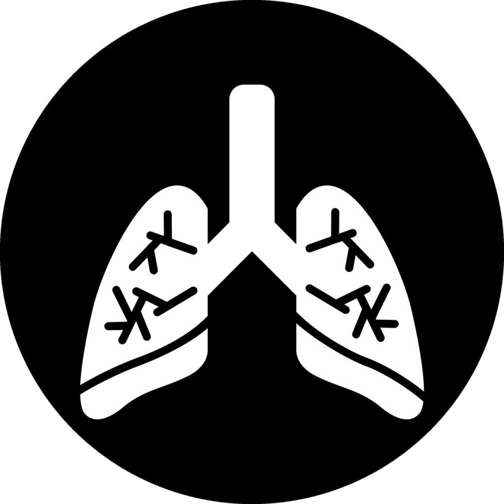Lungs Circle Inverted Icon vector