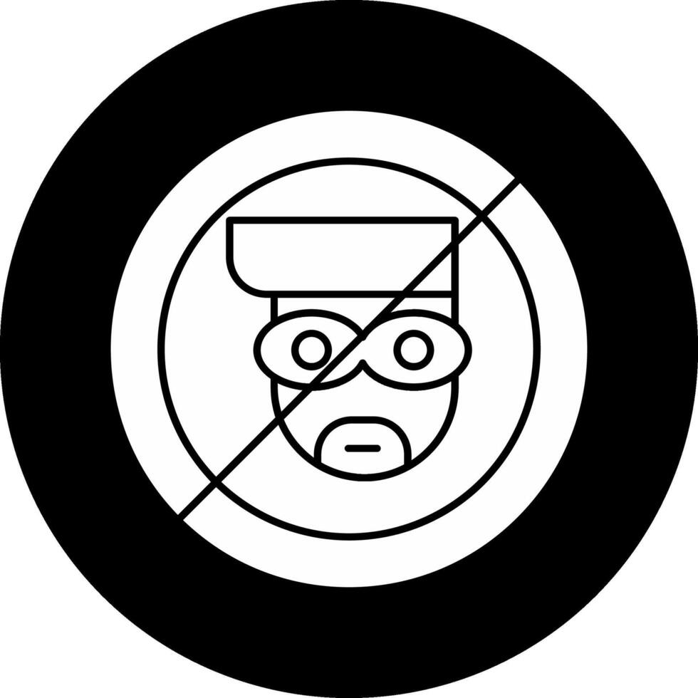 Anti Theft Circle Inverted Icon vector