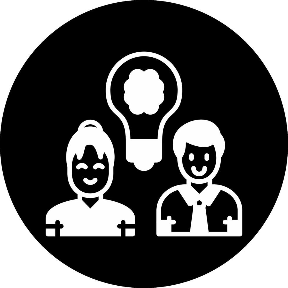 Team Idea Circle Inverted Icon vector