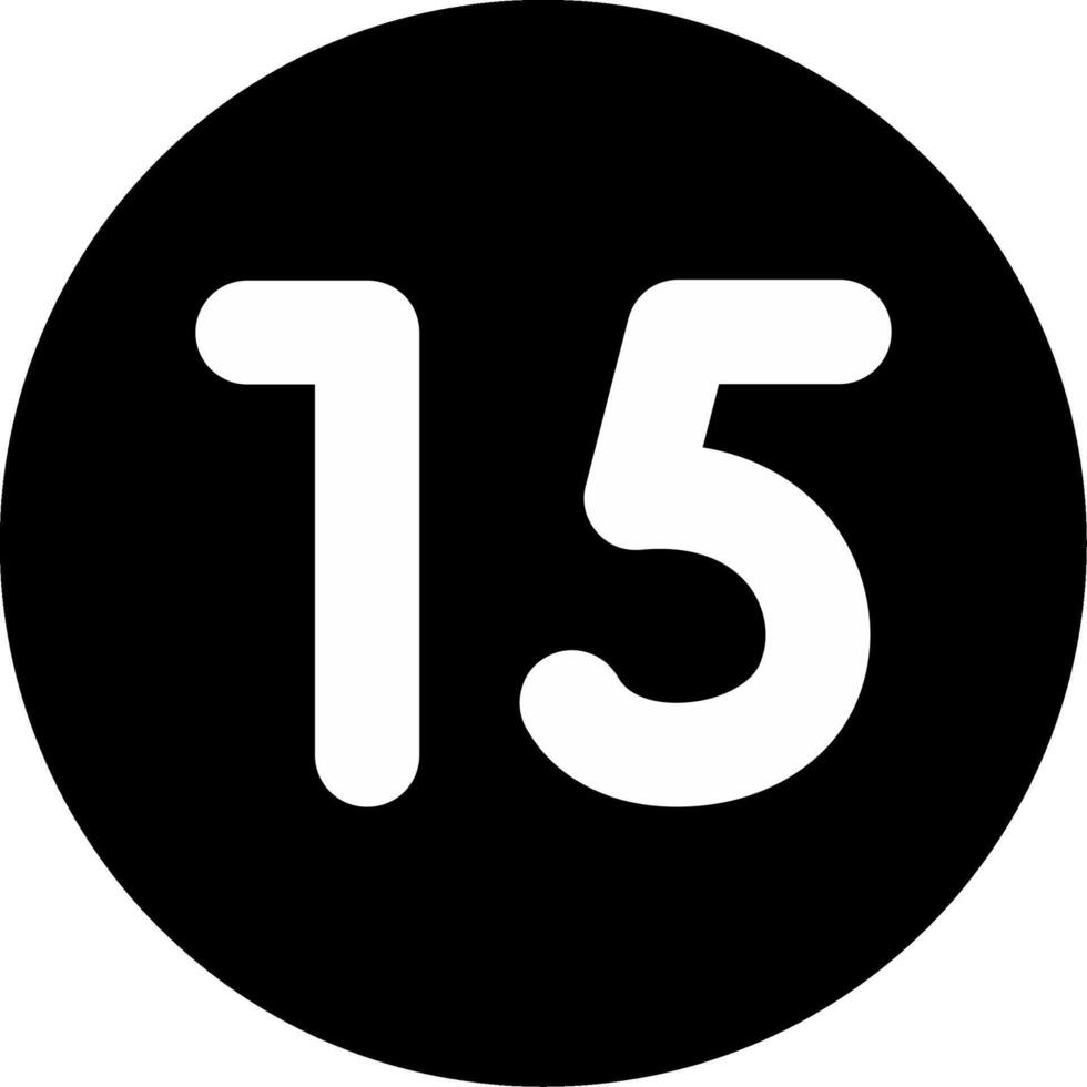 Fifteen Circle Inverted Icon vector