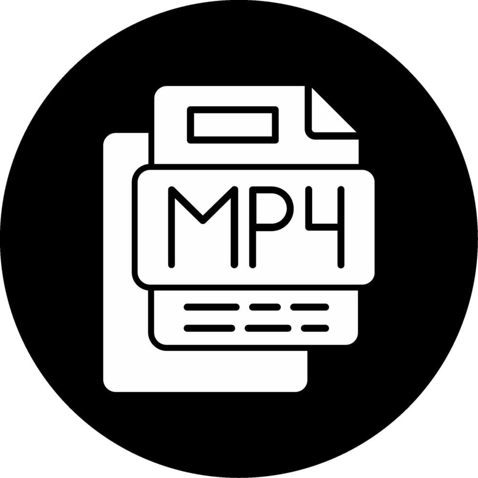 MP4 Music File Circle Inverted Icon vector