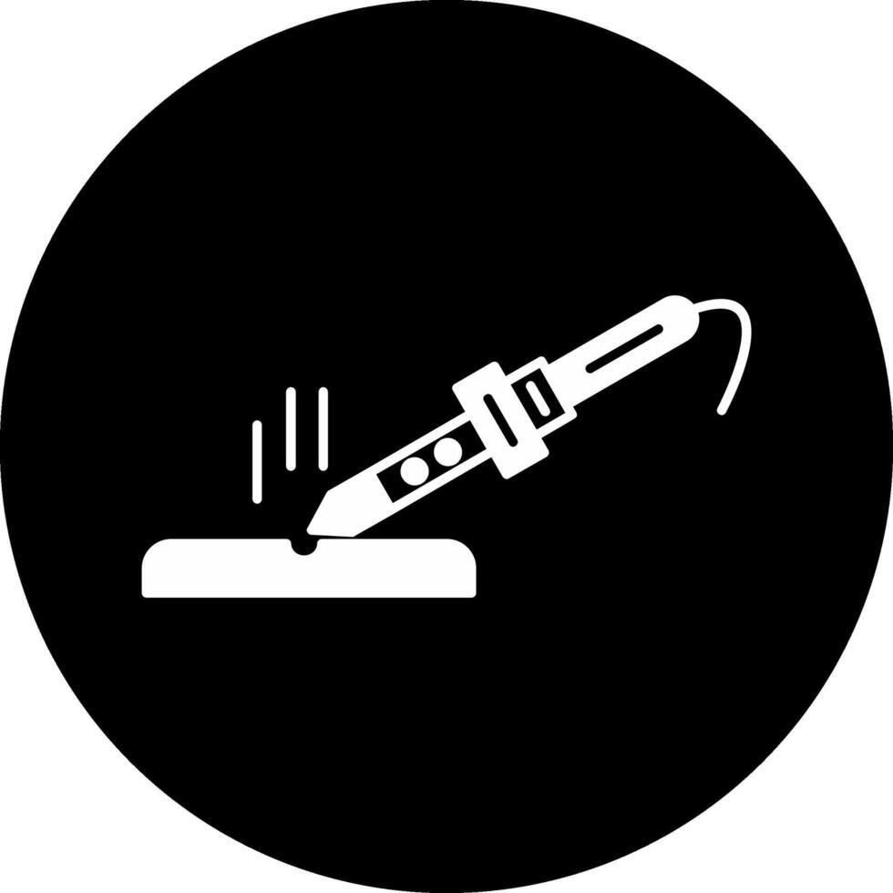 Soldering Iron Circle Inverted Icon vector