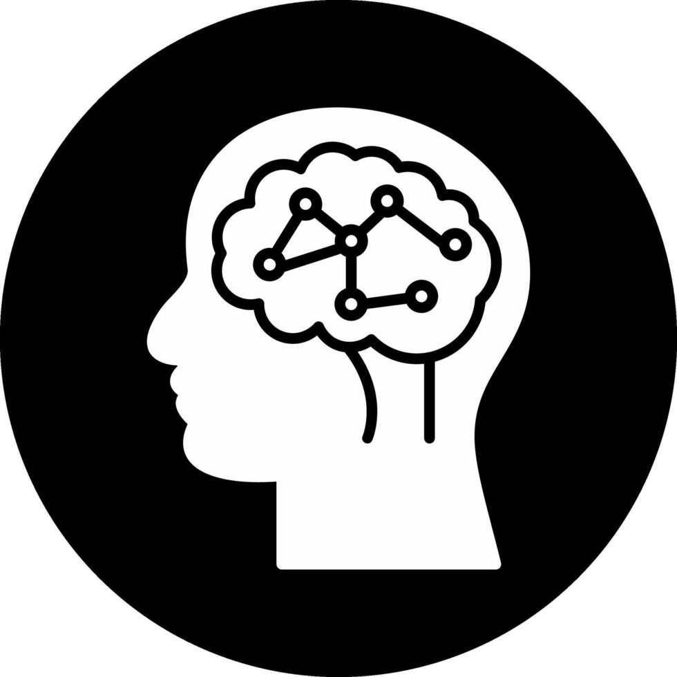 Neural Circuit Circle Inverted Icon vector