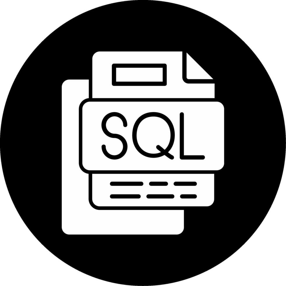SQL File Circle Inverted Icon vector