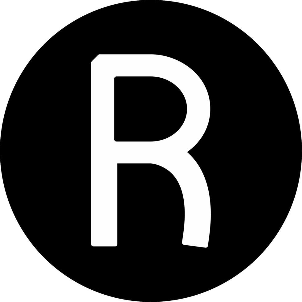 Capital R Icon vector