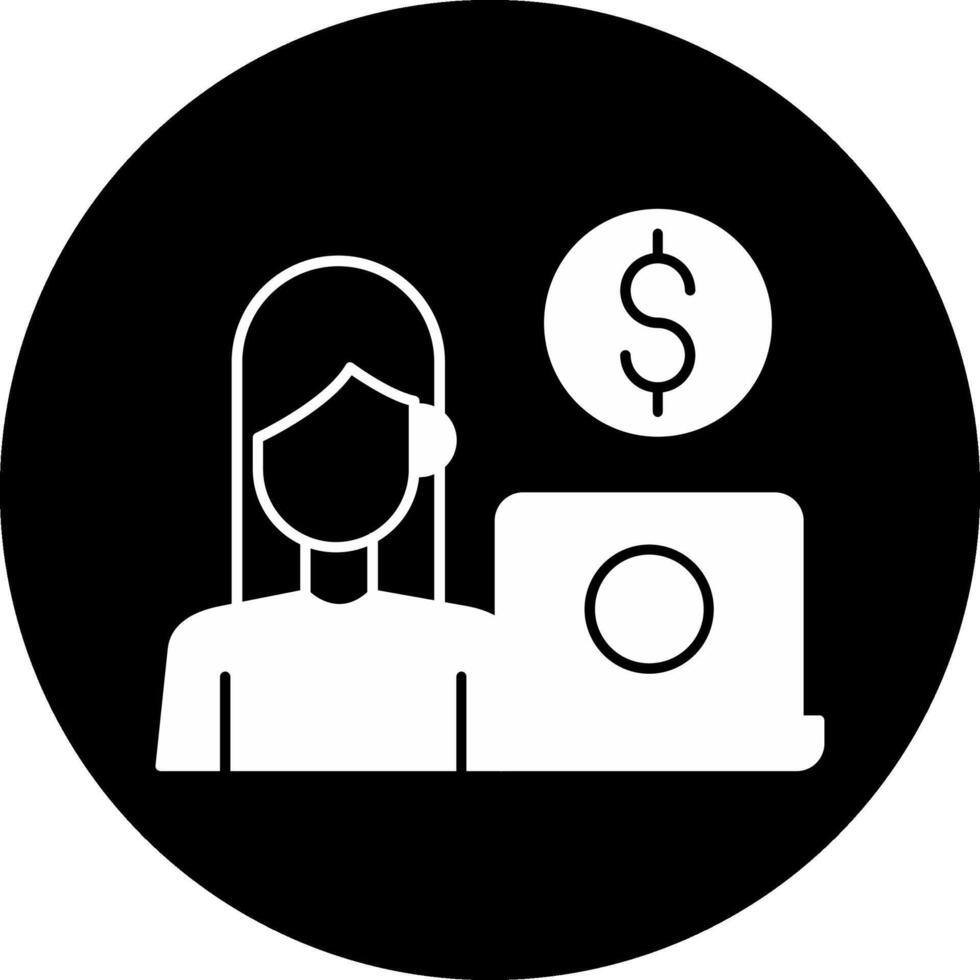 Freelancer Circle Inverted Icon vector
