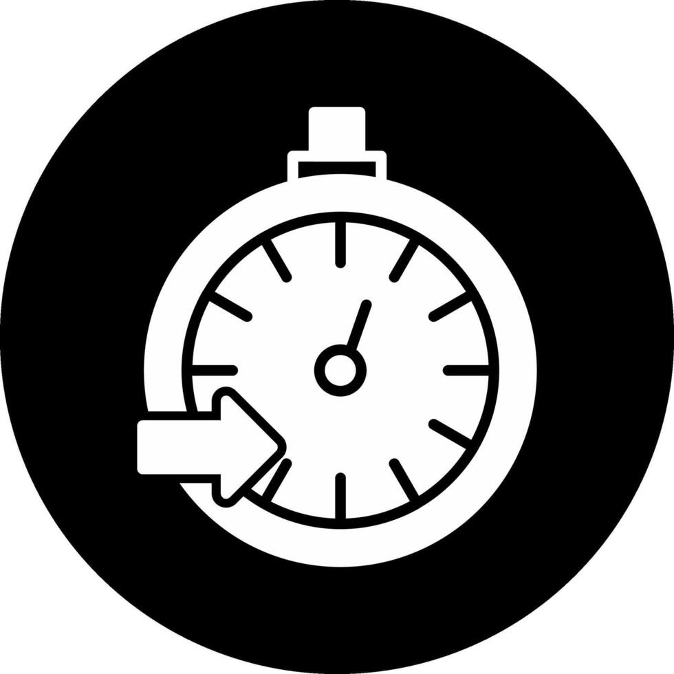 Pace Clock Circle Inverted Icon vector