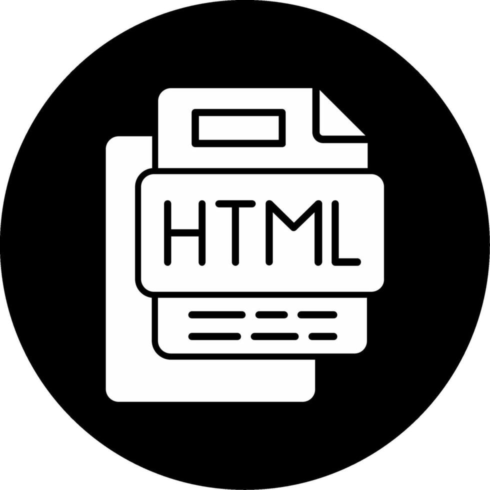 Html File Circle Inverted Icon vector