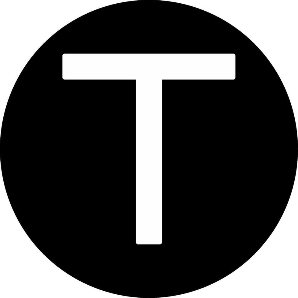 Capital T Icon vector
