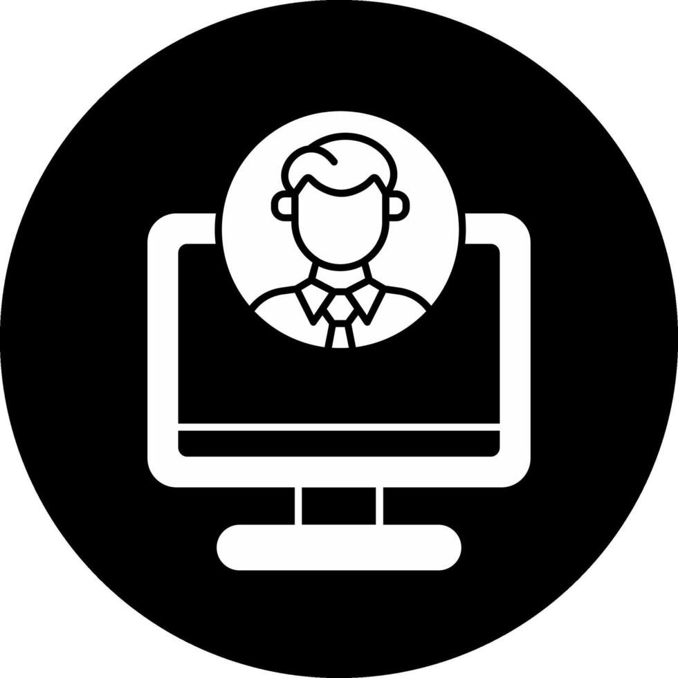 Freelancer Profile Circle Inverted Icon vector