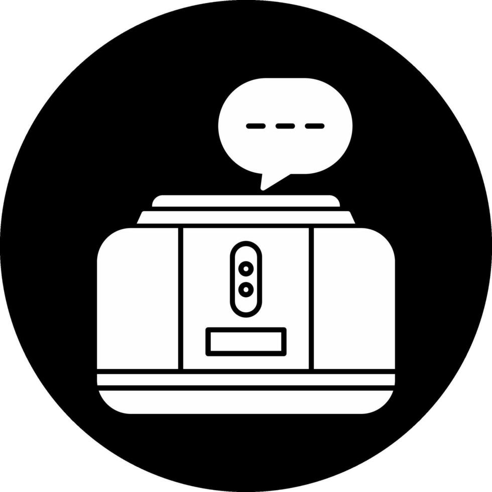 Virtual Assistant Circle Inverted Icon vector