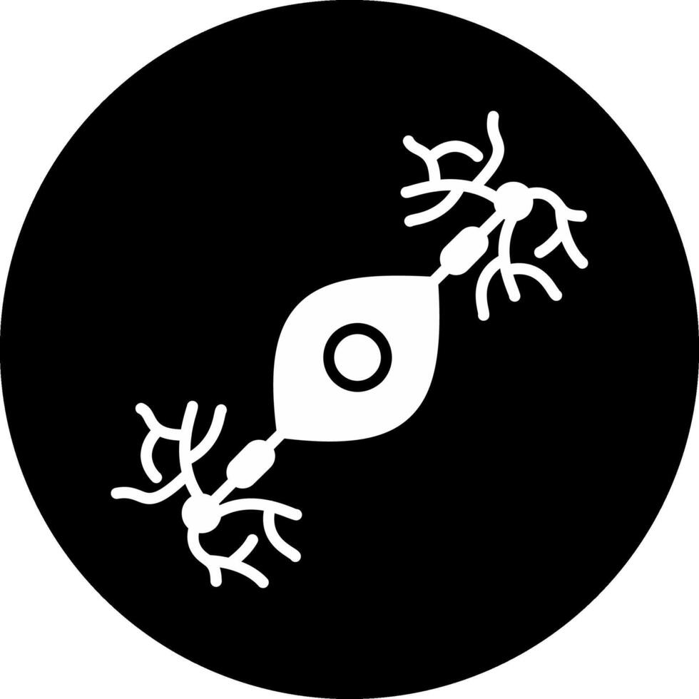 Bipolar Neuron Circle Inverted Icon vector