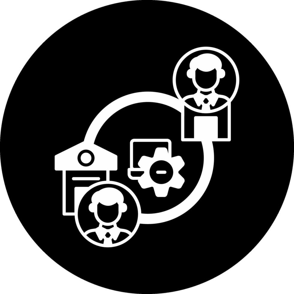 Hybrid Work Circle Inverted Icon vector
