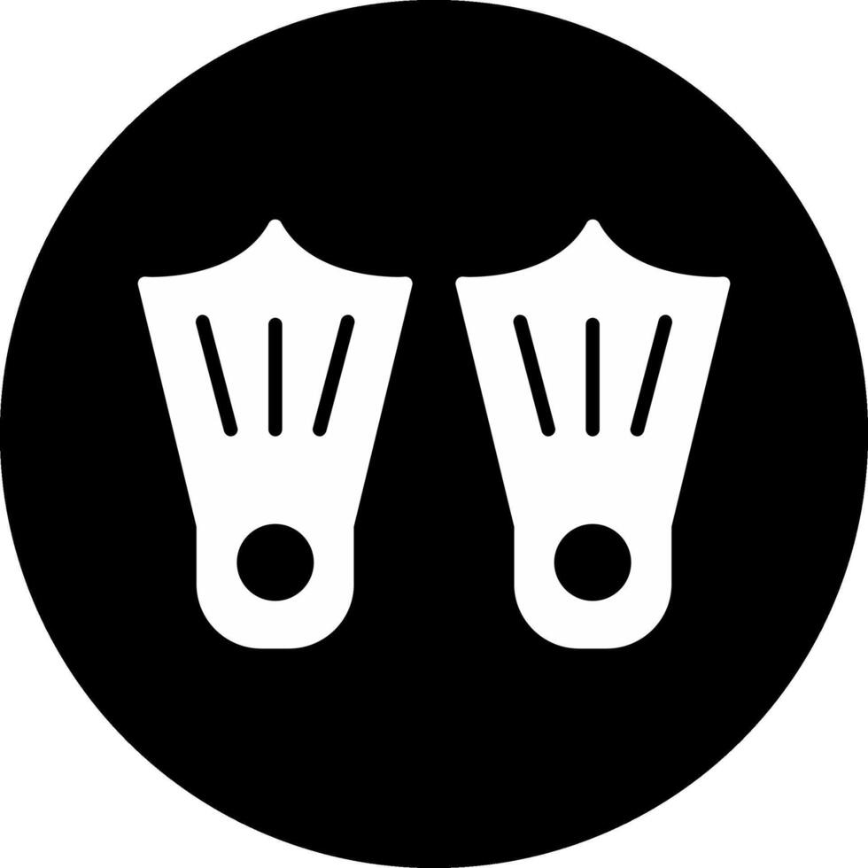 Swimming Fins Circle Inverted Icon vector