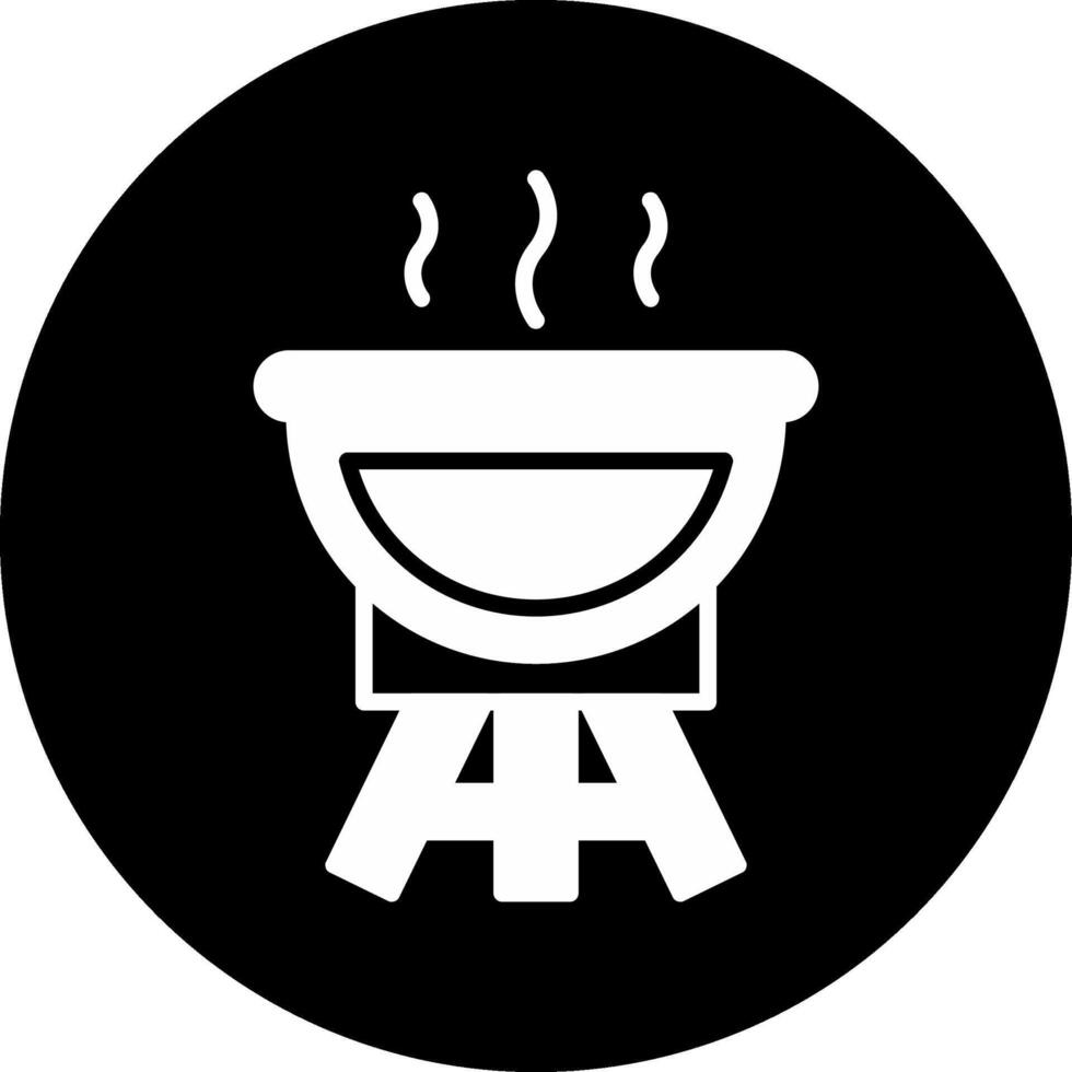 BBQ Grill Circle Inverted Icon vector
